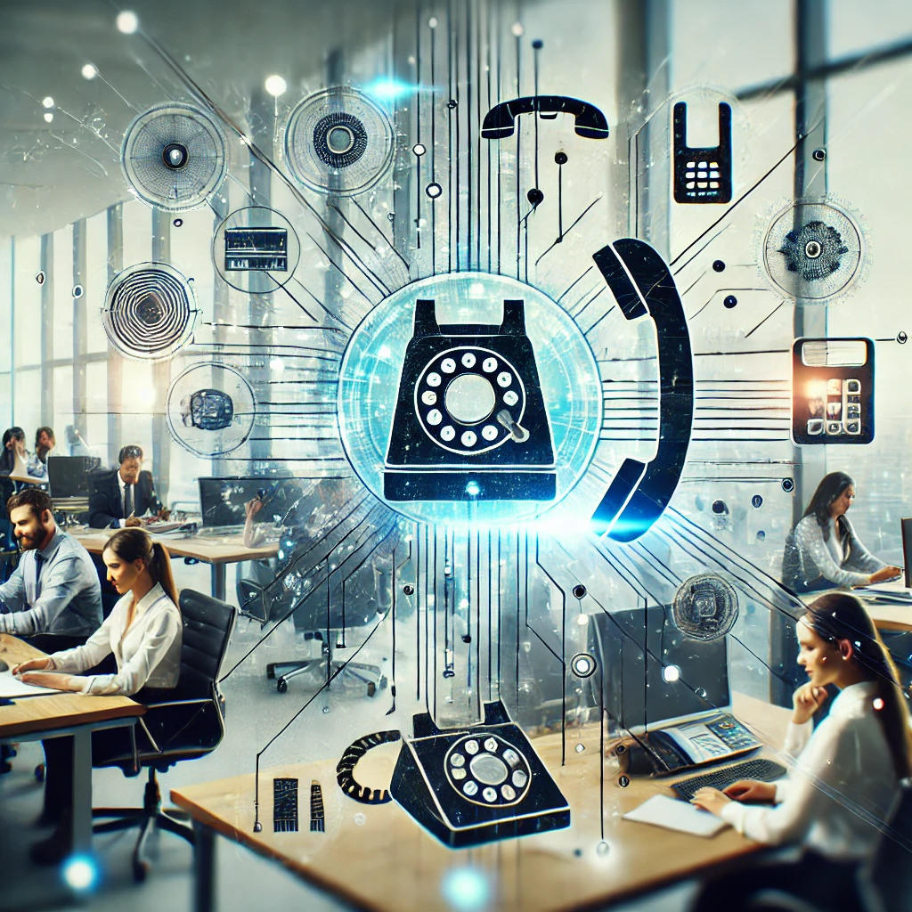 Moderne Geschäftskommunikation mit Telefonanlagen – Symbol für Digitalisierung und Vernetzung